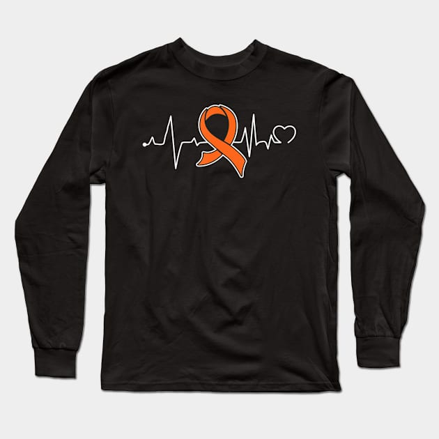 Leukemia Cancer Awareness Support Ribbon Long Sleeve T-Shirt by mazurprop